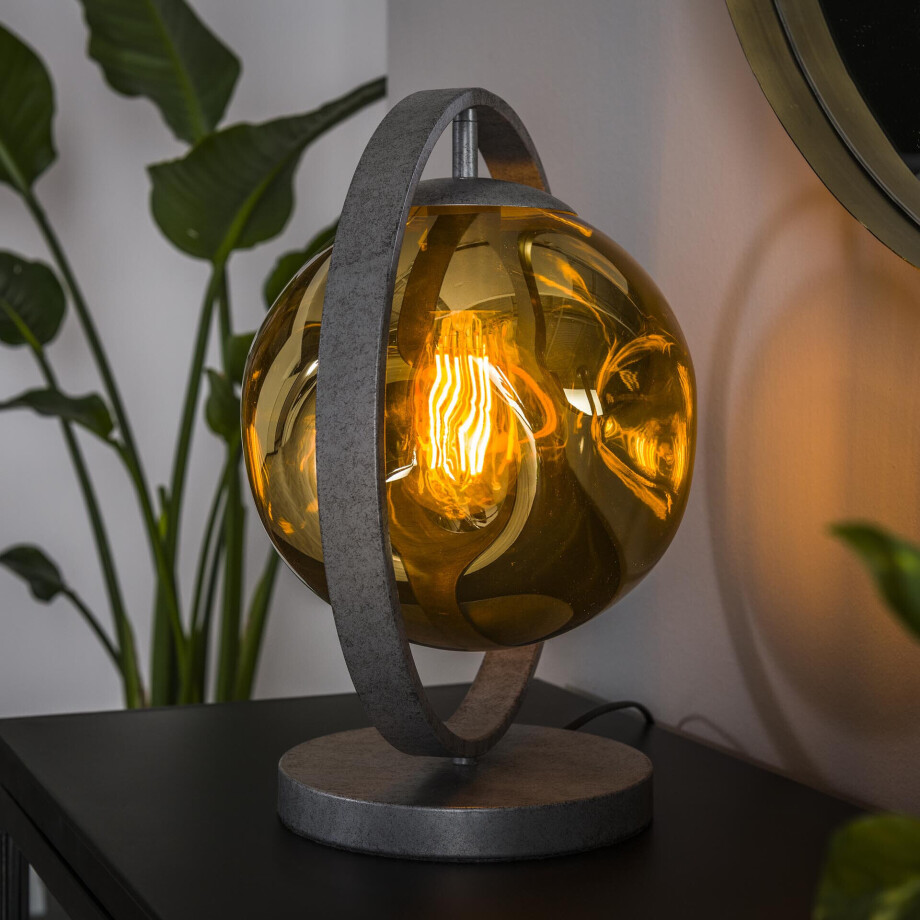LifestyleFurn Tafellamp 'Sylvana' 39cm, kleur Oud Zilver afbeelding 1