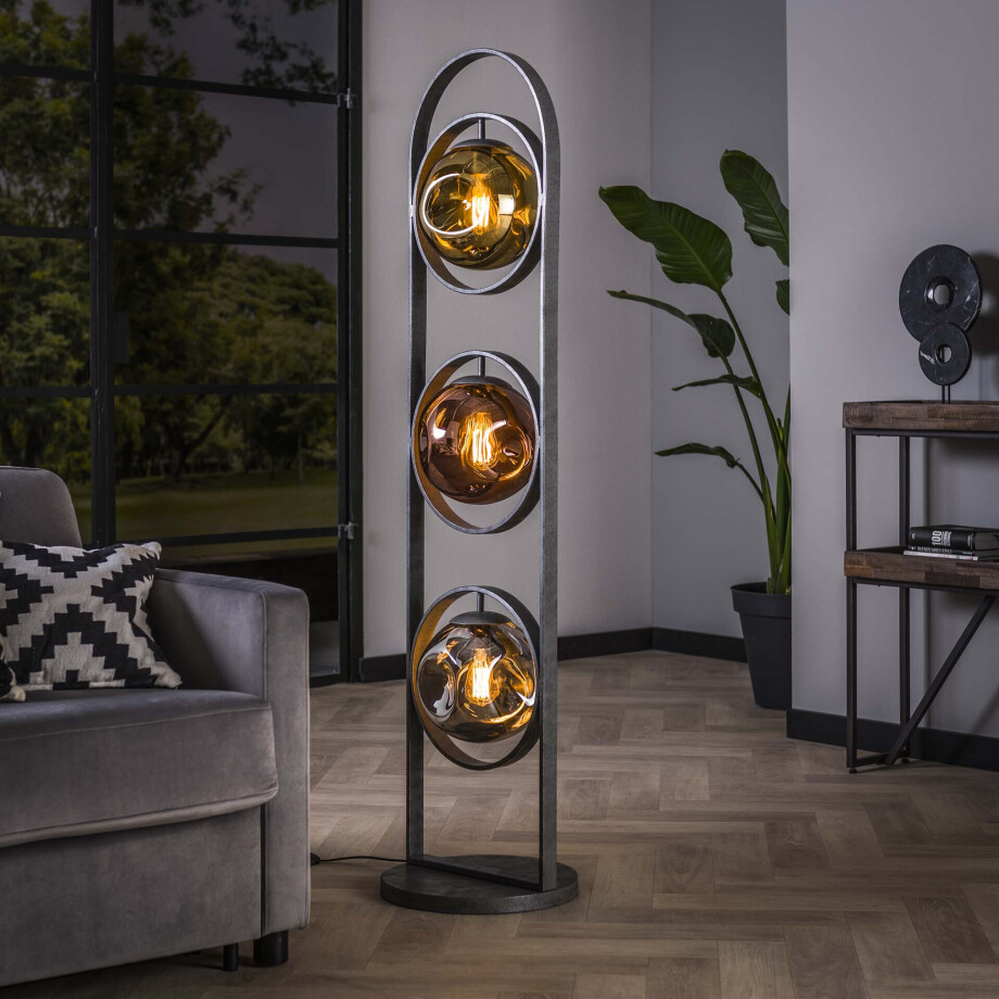 LifestyleFurn Vloerlamp 'Sylvana' 160cm, kleur Oud Zilver afbeelding 1