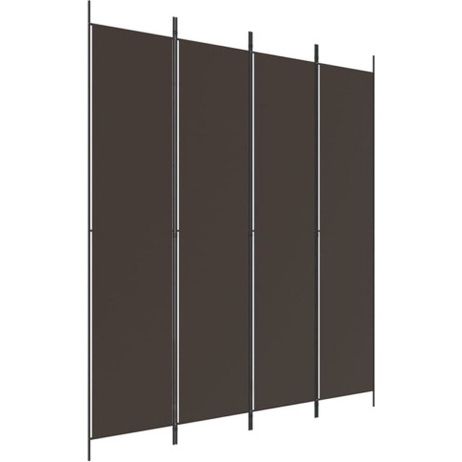 vidaXL - Kamerscherm - met - 4 - panelen - 200x220 - cm - stof - bruin afbeelding 1