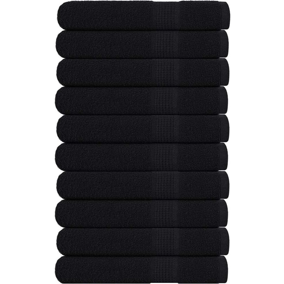 vidaXL - Handdoeken - FROGN - 10 - st - 100x200 - cm - 360 - g/m² - zwart vidaXL - Handdoeken - FROGN - 10 - st - 100x200 - cm - 360 - g/m² - zwart afbeelding 1