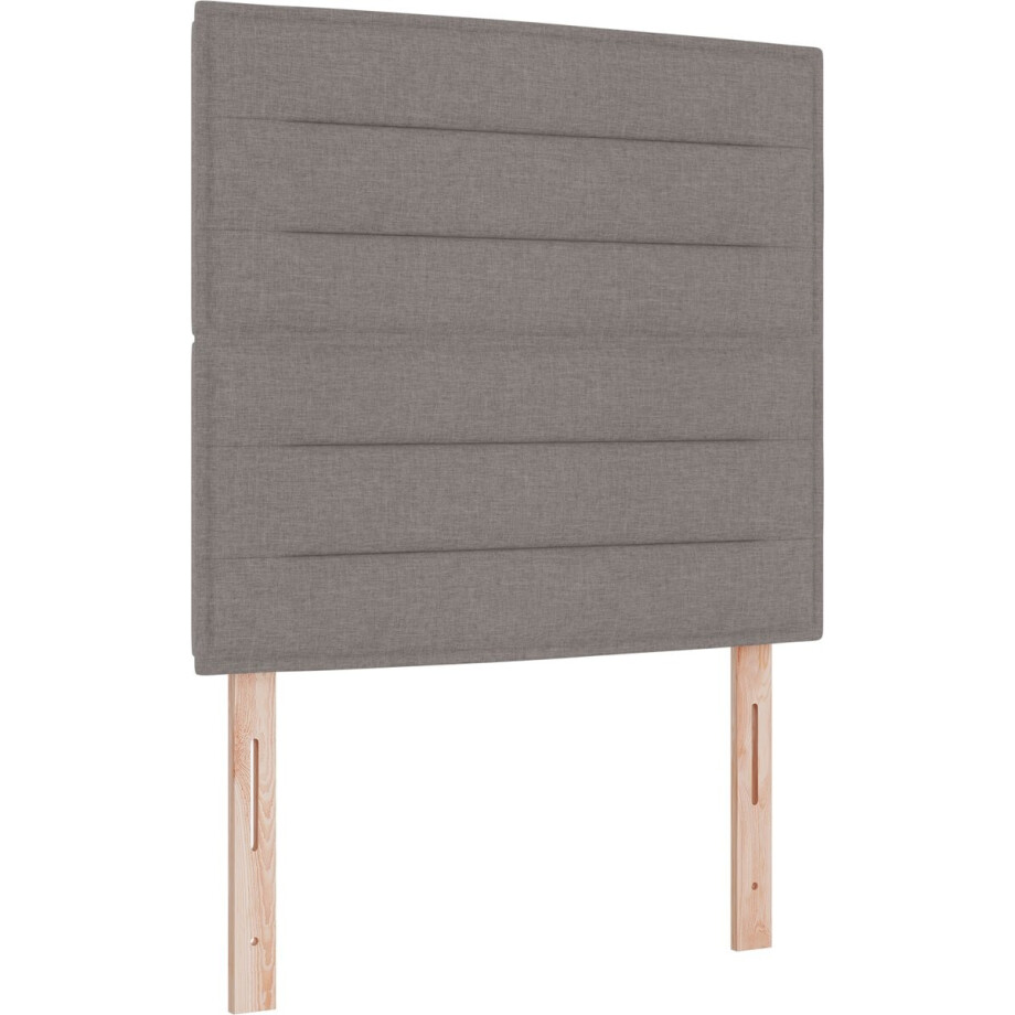 vidaXL - Boxspring - bed - met - hoofdeinde - Taupe - 90 - x - 200 - cm - Stof afbeelding 1