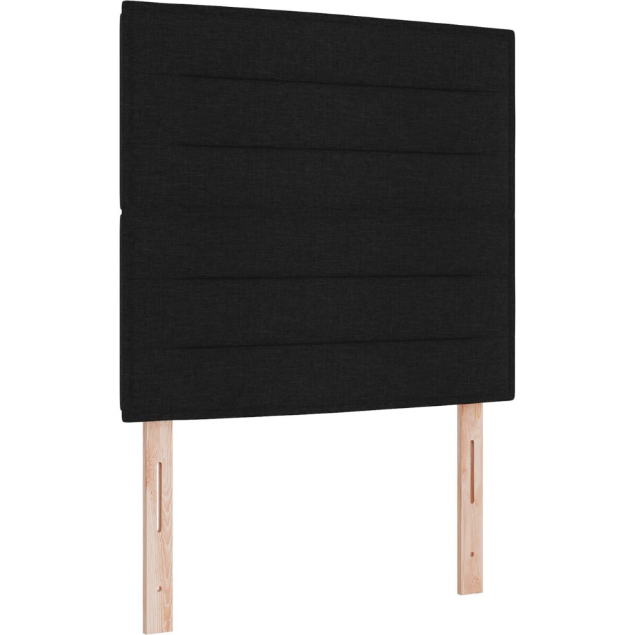 vidaXL - Boxspring - bed - met - matras - met - LED - Zwart - 80 - x - 200 - cm - Stof afbeelding 1