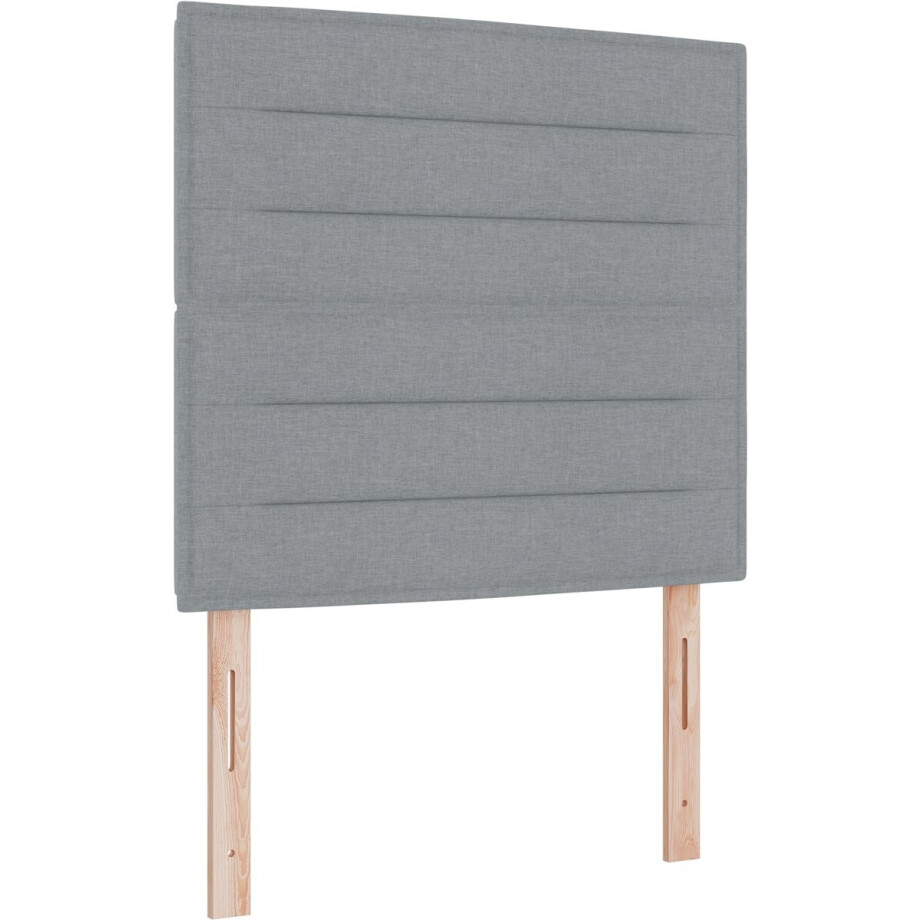 vidaXL - Boxspring - bed - met - matras - Lichtgrijs - 120 - x - 200 - cm - Stof afbeelding 1
