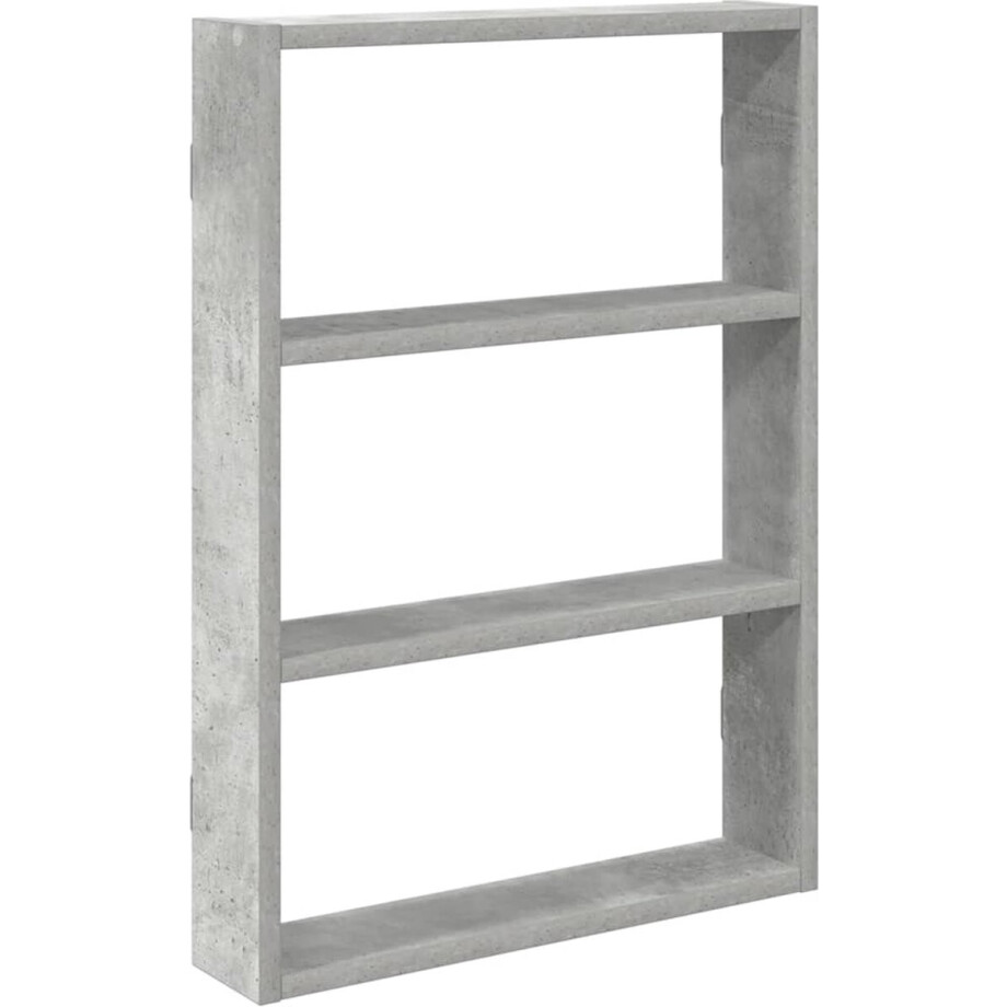 vidaXL - Wandschap - 43x9x60 - cm - bewerkt - hout - betongrijs afbeelding 1