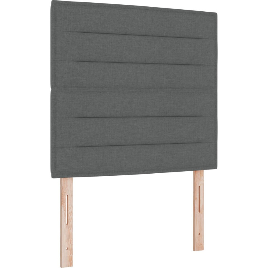 vidaXL - Boxspring - bed - met - matras - Donkergrijs - 90 - x - 190 - cm - Stof vidaXL - Boxspring - bed - met - matras - Donkergrijs - 90 - x - 190 - cm - Stof afbeelding 1