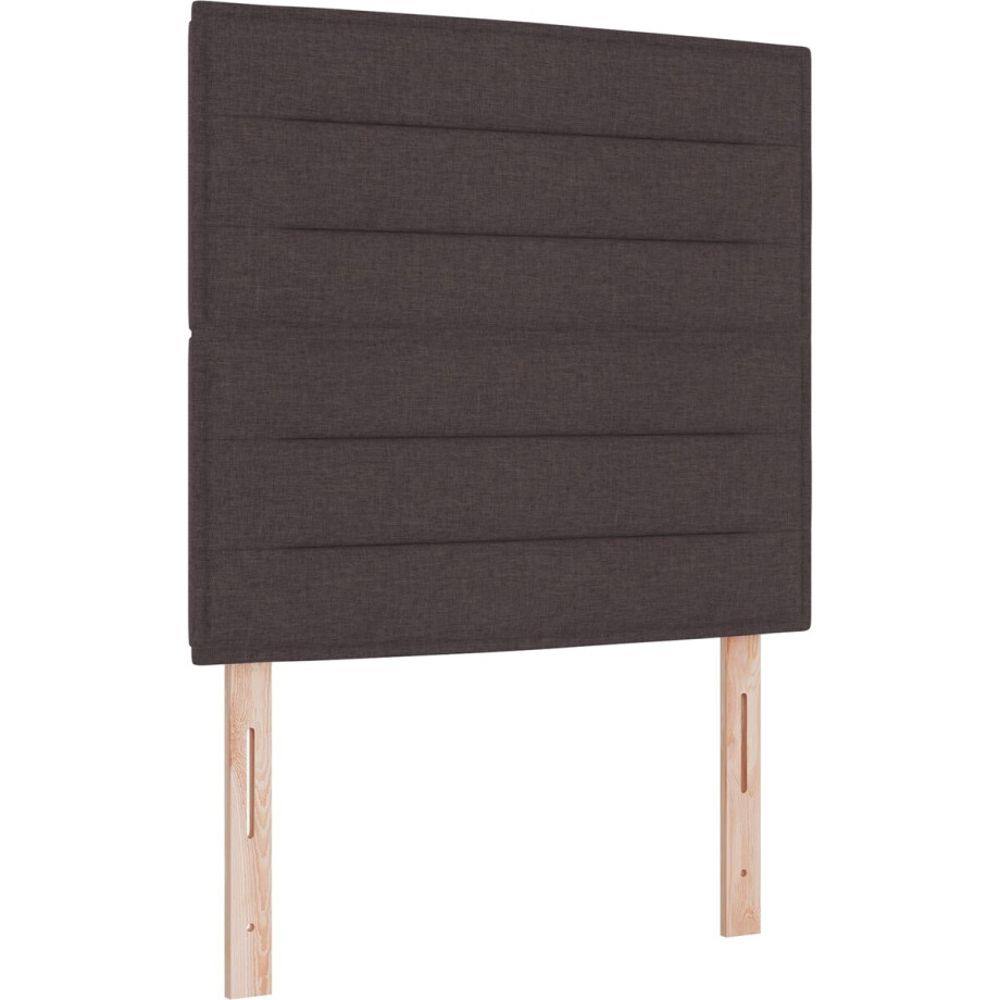 vidaXL - Boxspring - bed - met - matras - Donkerbruin - 120 - x - 200 - cm - Stof afbeelding 1
