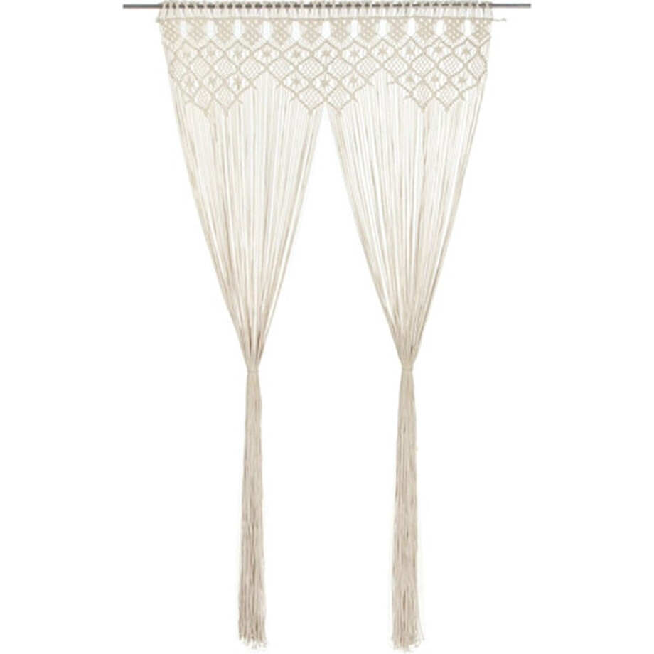 vidaXL - Gordijn - macramé - 140x240 - cm - katoen afbeelding 1