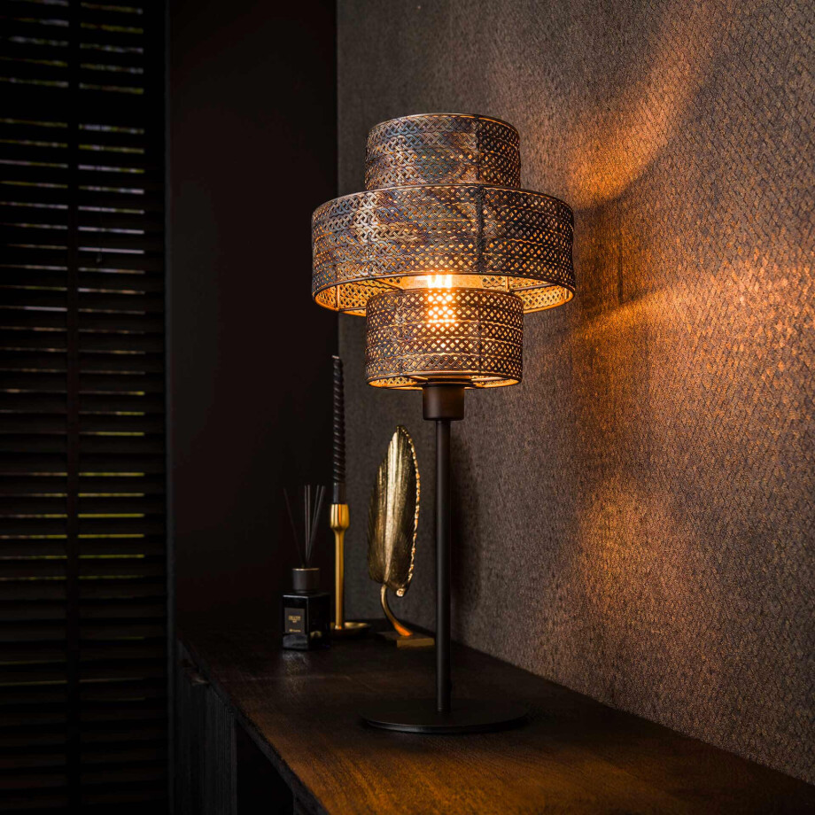 LifestyleFurn Tafellamp 'Jaamal' 58cm hoog, Burned finish afbeelding 1