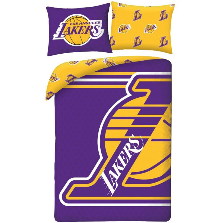 Lakers Dekbedovertrek 140 x 200 cm - 70 x 90 cm - polyester - Geel Lakers Dekbedovertrek 140 x 200 cm - 70 x 90 cm - polyester - Geel afbeelding 1