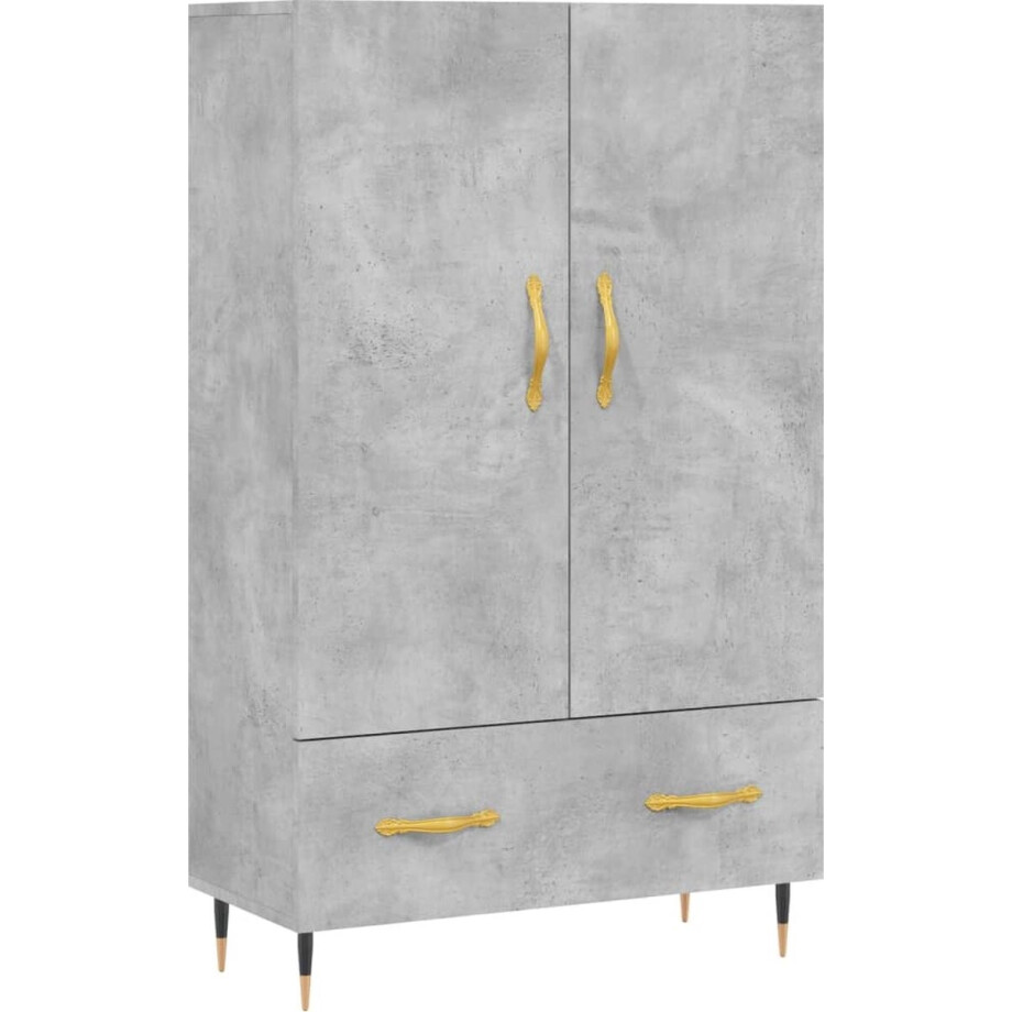 vidaXL - Hoge - kast - 69,5x31x115 - cm - bewerkt - hout - betongrijs vidaXL - Hoge - kast - 69,5x31x115 - cm - bewerkt - hout - betongrijs afbeelding 1