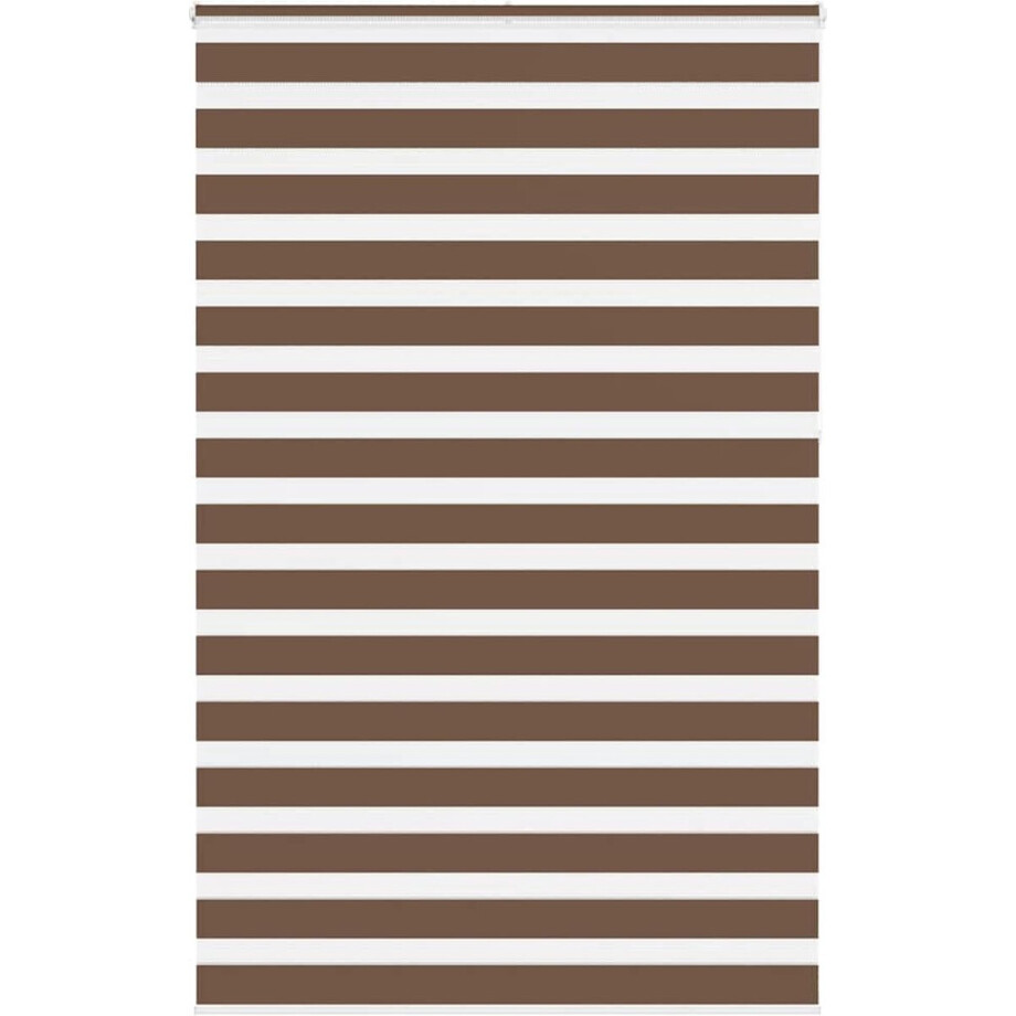 vidaXL - Zebra - rolgordijn - 150x230 - cm - stofbreedte - 145,9cm - polyester - bruin afbeelding 1