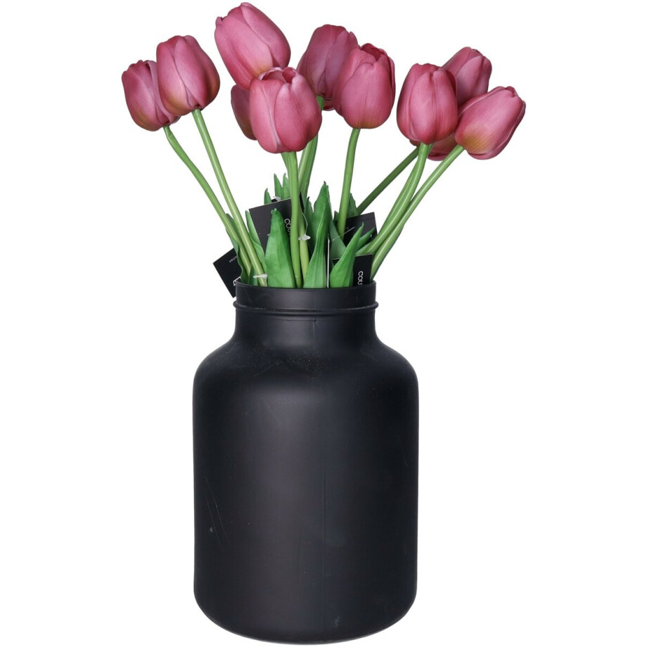 Countryfield Kunstbloemen boeket Tulp Tulipa - 10x - 44 cm - paars - Real Touch - kunst zijdebloemen afbeelding 1