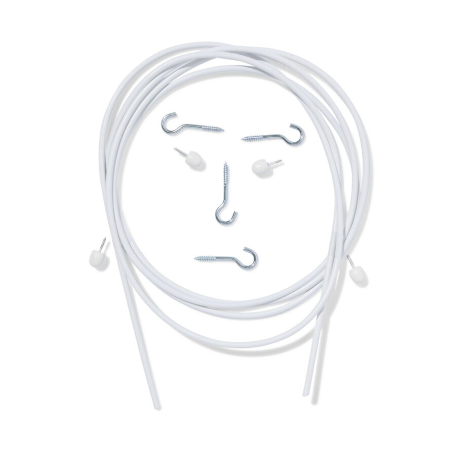 HEMA HEMA Gordijnenset Spiraal 2.5m (wit) afbeelding 1