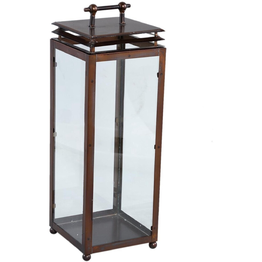 PTMD Lantaarn Dunja Copper - 18x18x52 cm - Metaal - Koper afbeelding 1