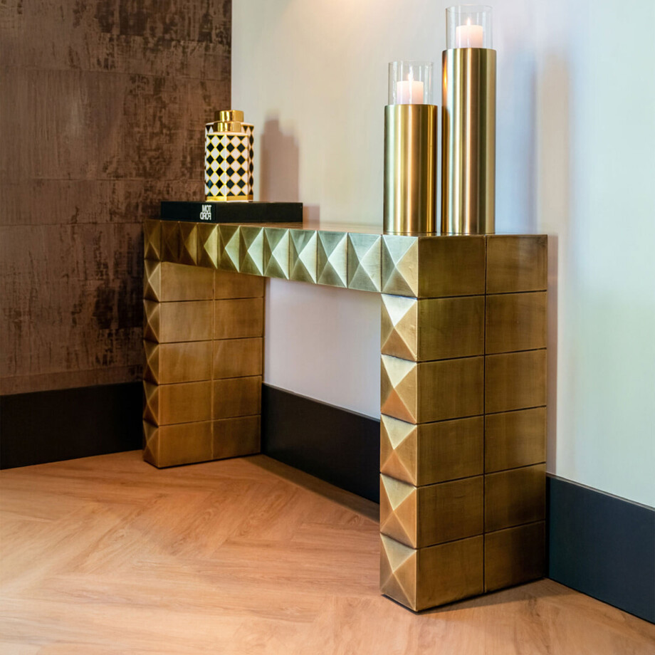 Richmond Sidetable 'Collada' 137.5 x 36cm, kleur Brushed Gold afbeelding 1