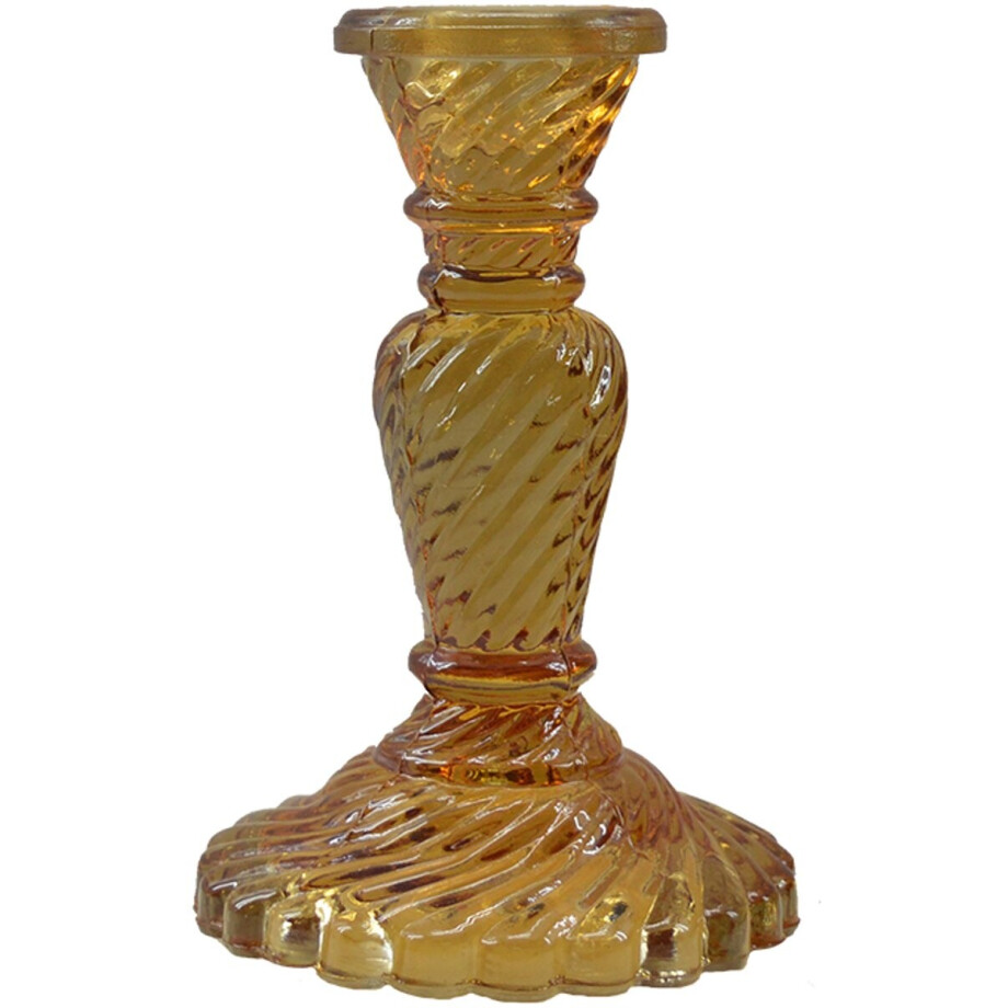 by Mooss - Kandelaar - Glas - Kaanch - Licht Amber - 16cm - Trendy by Mooss - Kandelaar - Glas - Kaanch - Licht Amber - 16cm - Trendy afbeelding 1