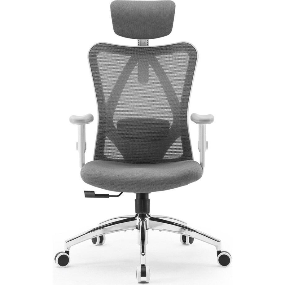 SIHOO M18 Ergonomische Bureaustoel - Ademend Mesh - Verstelbare Hoofd&Lendensteun - Bureaustoelen voor Volwassenen tot 150kg - Kantoor/Thuis/Gaming - Grijs afbeelding 1