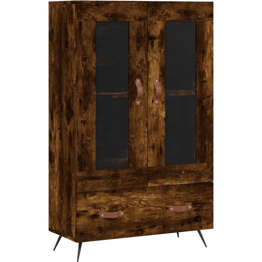 vidaXL - Hoge - kast - 69,5x31x115 - cm - bewerkt - hout - gerookt - eikenkleurig vidaXL - Hoge - kast - 69,5x31x115 - cm - bewerkt - hout - gerookt - eikenkleurig afbeelding 1