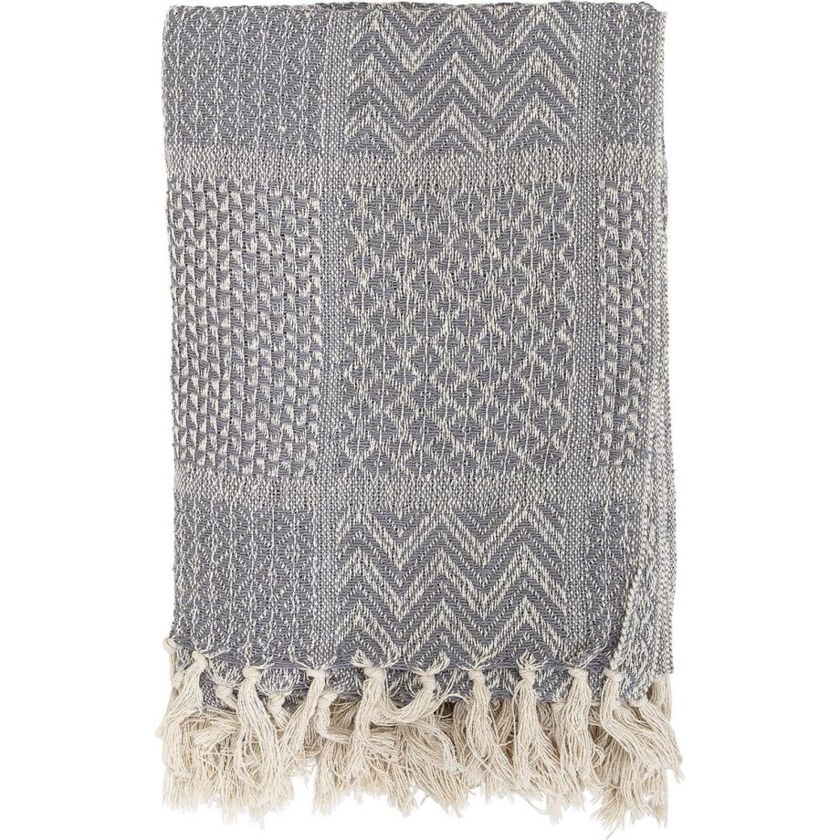 Bloomingville - Rodion Plaid - Grijs - Gerecycled katoen Bloomingville - Rodion Plaid - Grijs - Gerecycled katoen afbeelding 1