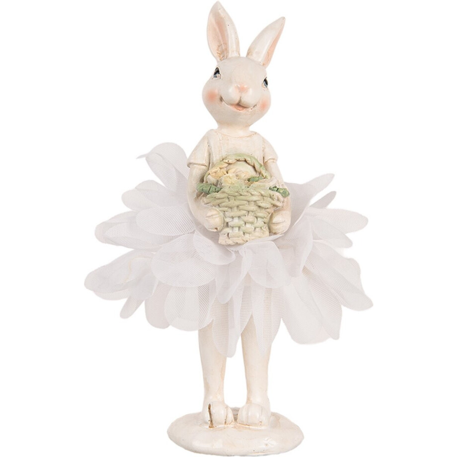 Clayre & Eef Decoratie Beeld Konijn 17 cm Wit Kunststof Clayre & Eef Decoratie Beeld Konijn 17 cm Wit Kunststof afbeelding 1