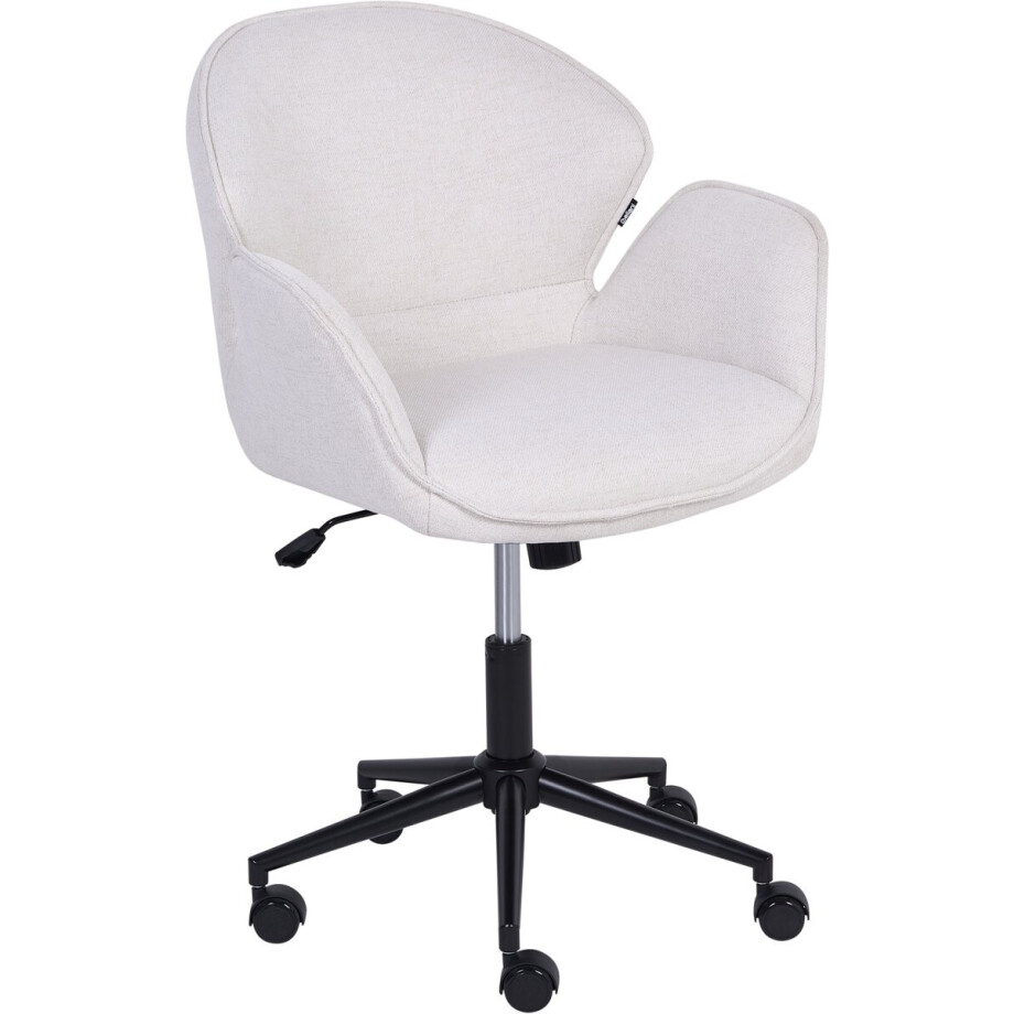BELMAR - Bureaustoel - Gebroken wit - Polyester afbeelding 1