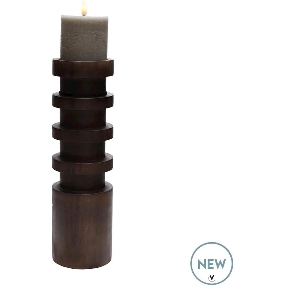 Kandelaar Vail | Large | walnut | Ø10 x H33 cm Kandelaar Vail | Large | walnut | Ø10 x H33 cm afbeelding 1