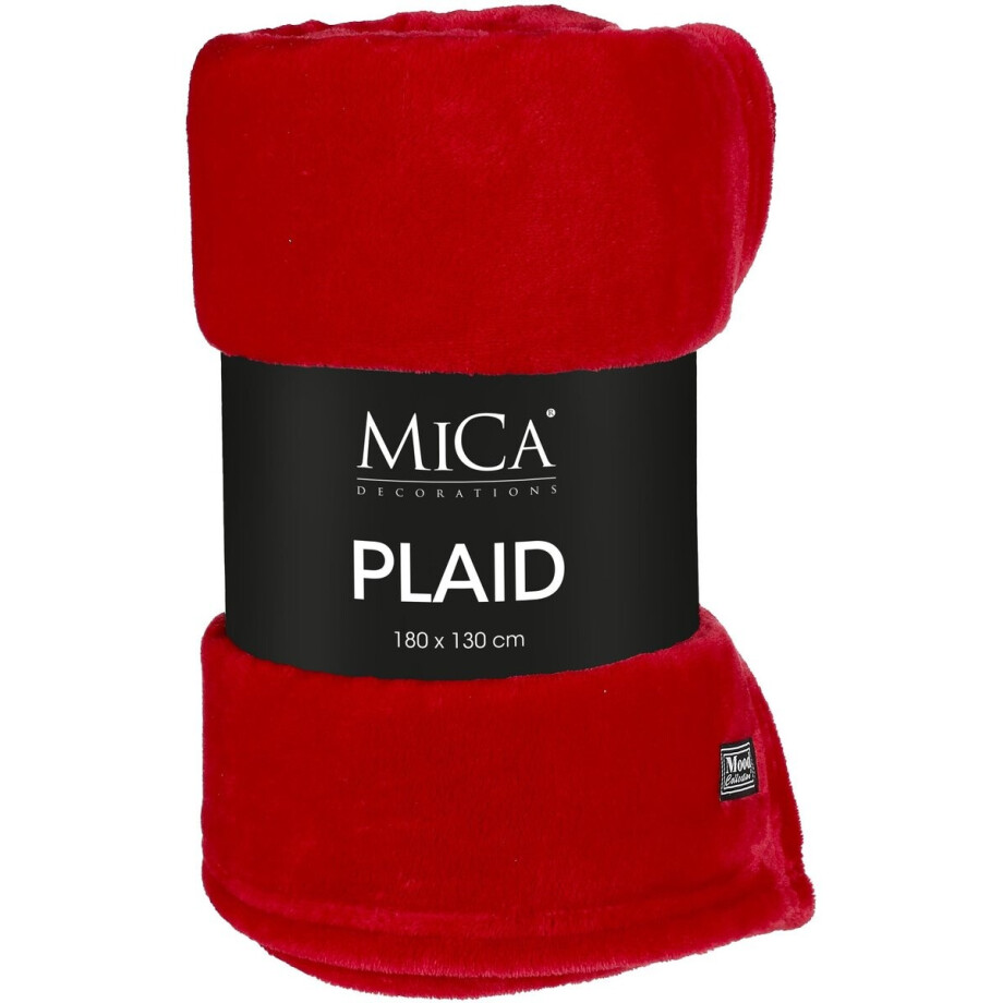 Mica Decorations Famke Fleece Plaid - L180 x B130 cm - Rood Mica Decorations Famke Fleece Plaid - L180 x B130 cm - Rood afbeelding 1