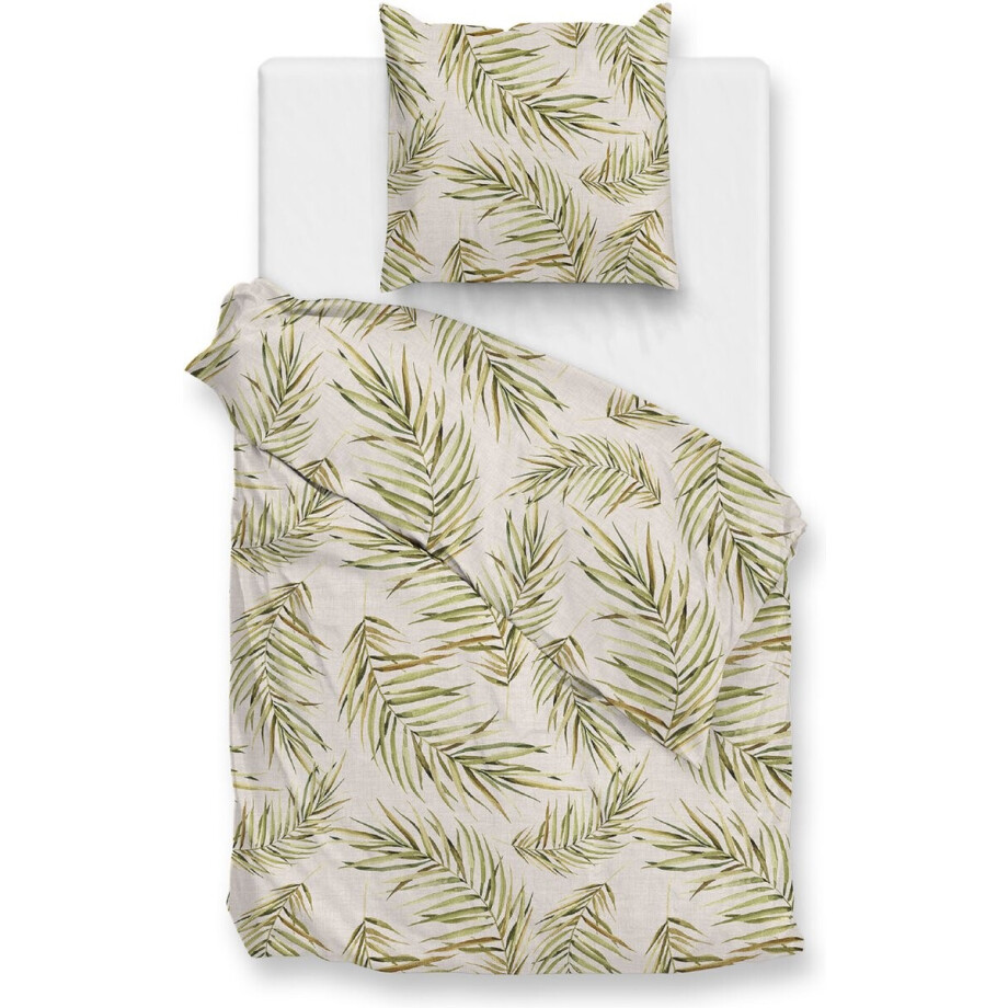 Zohome Palma Dekbedovertrek - 100% Katoen - 140x220 - Beige afbeelding 1