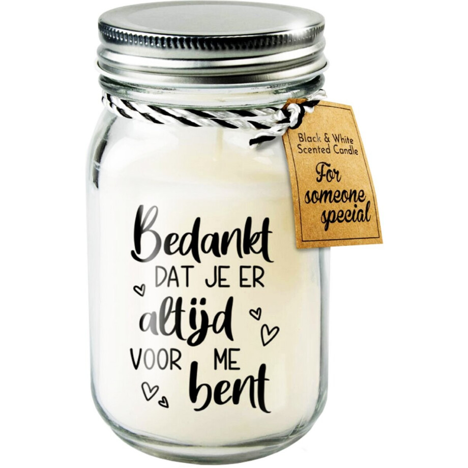 Black & White geurkaars - Bedankt afbeelding 1