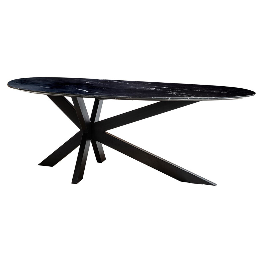 Richmond Organische Eettafel 'Trocadero' Marmer, 220 x 100cm, kleur Zwart afbeelding 1