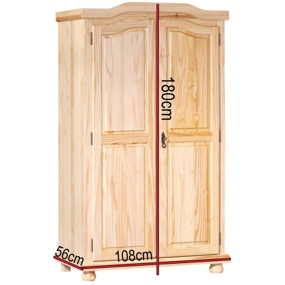 Interlink SAS Genf - Kledingkast - Bruin - Hout-108brx180hx56d Interlink SAS Genf - Kledingkast - Bruin - Hout-108brx180hx56d afbeelding 1