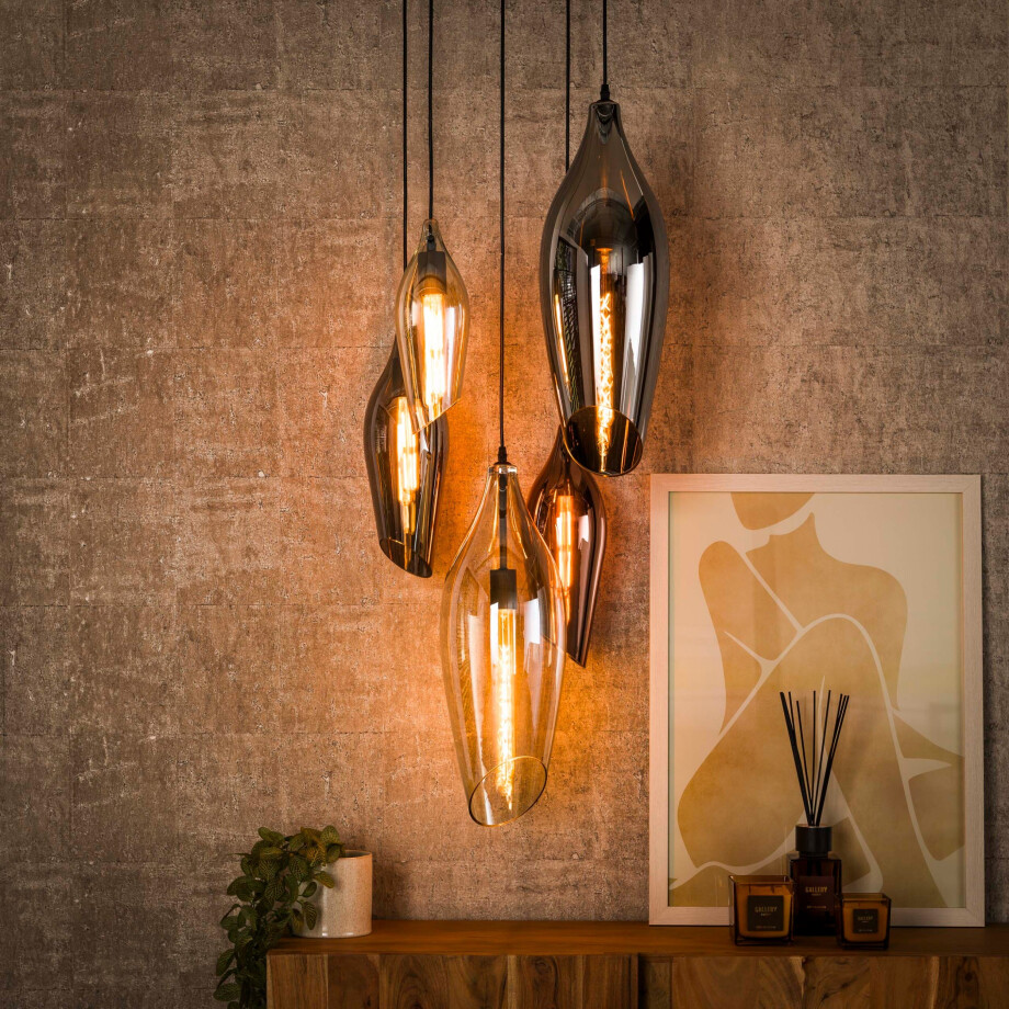 Hanglamp Cocoon getrapt 5-lichts Zwart afbeelding 1