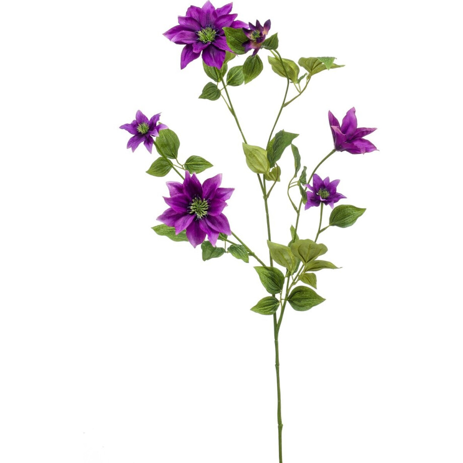 Emerald - Kunstbloem Clematis 110cm paars - Kunstplant voor binnen afbeelding 1