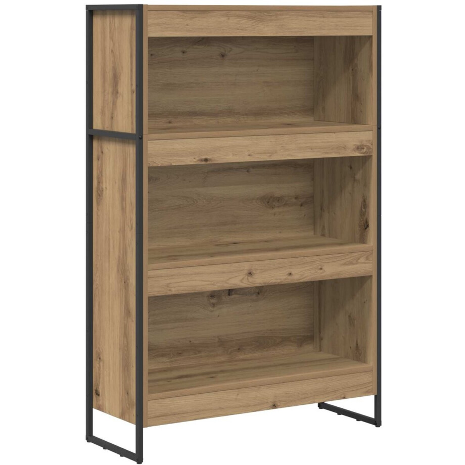 vidaXL - Boekenkast - Ambachtelijk - Eiken - 80 - x - 30 - x - 121 - cm - Bewerkt - hout afbeelding 1