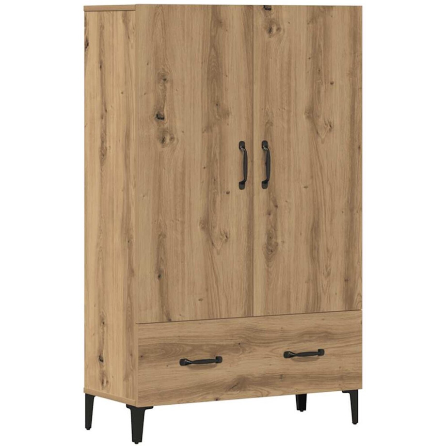 vidaXL - Hoge - kast - 70x31x115 - cm - bewerkt - hout - artisanaal - eikenkleur vidaXL - Hoge - kast - 70x31x115 - cm - bewerkt - hout - artisanaal - eikenkleur afbeelding 1