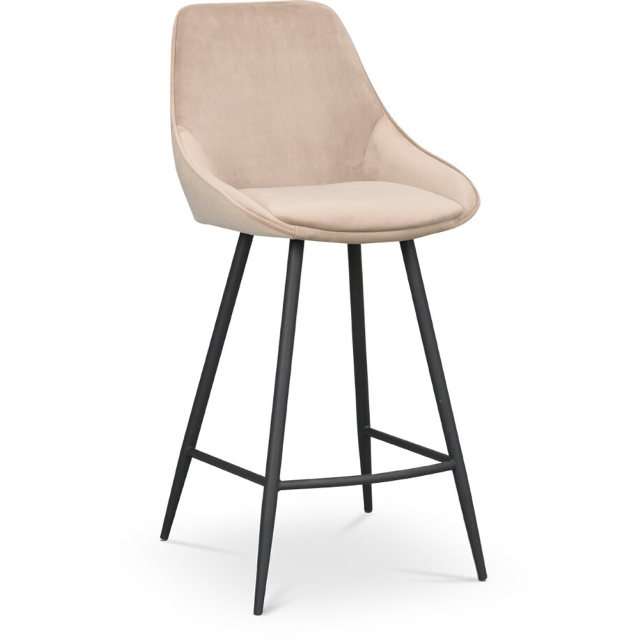 Rowico Home Sierra velvet barkruk beige - 67 cm Rowico Home Sierra velvet barkruk beige - 67 cm afbeelding 1