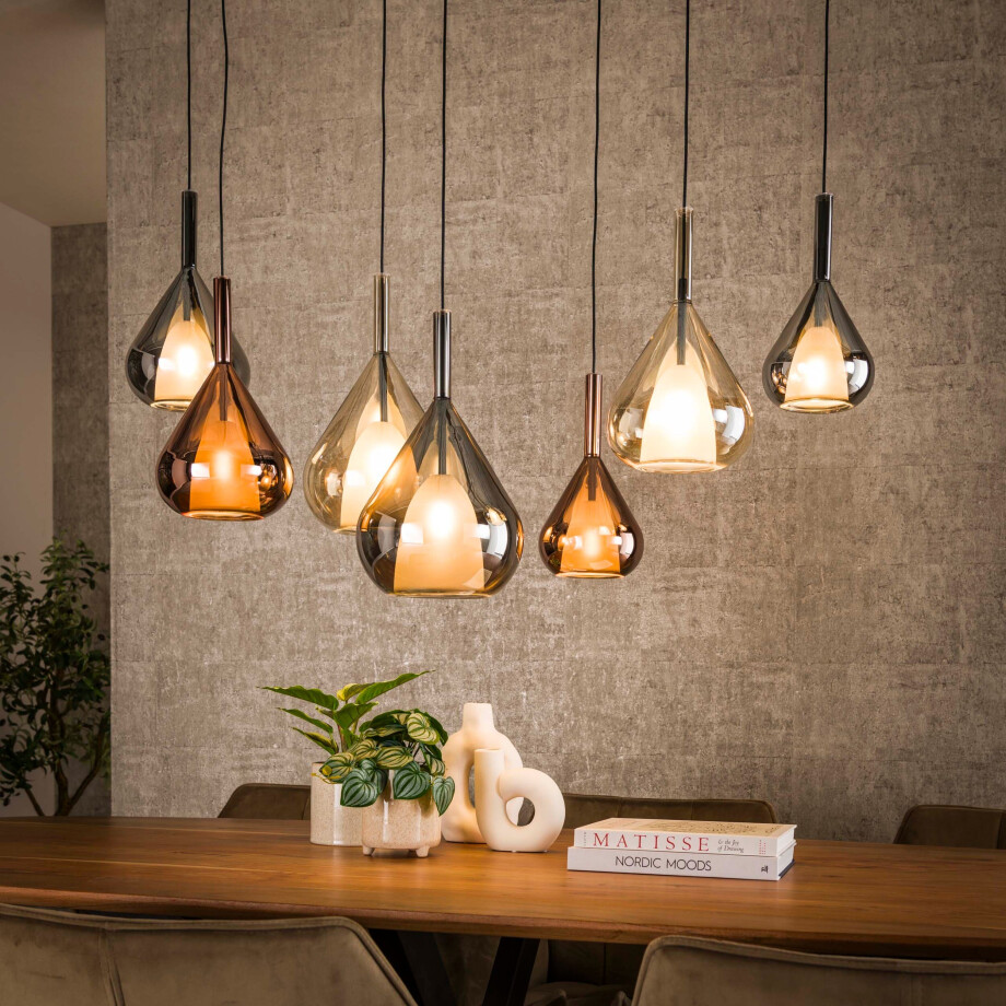 Hanglamp Wings 4+3-lichts Zwart Hanglamp Wings 4+3-lichts Zwart afbeelding 1