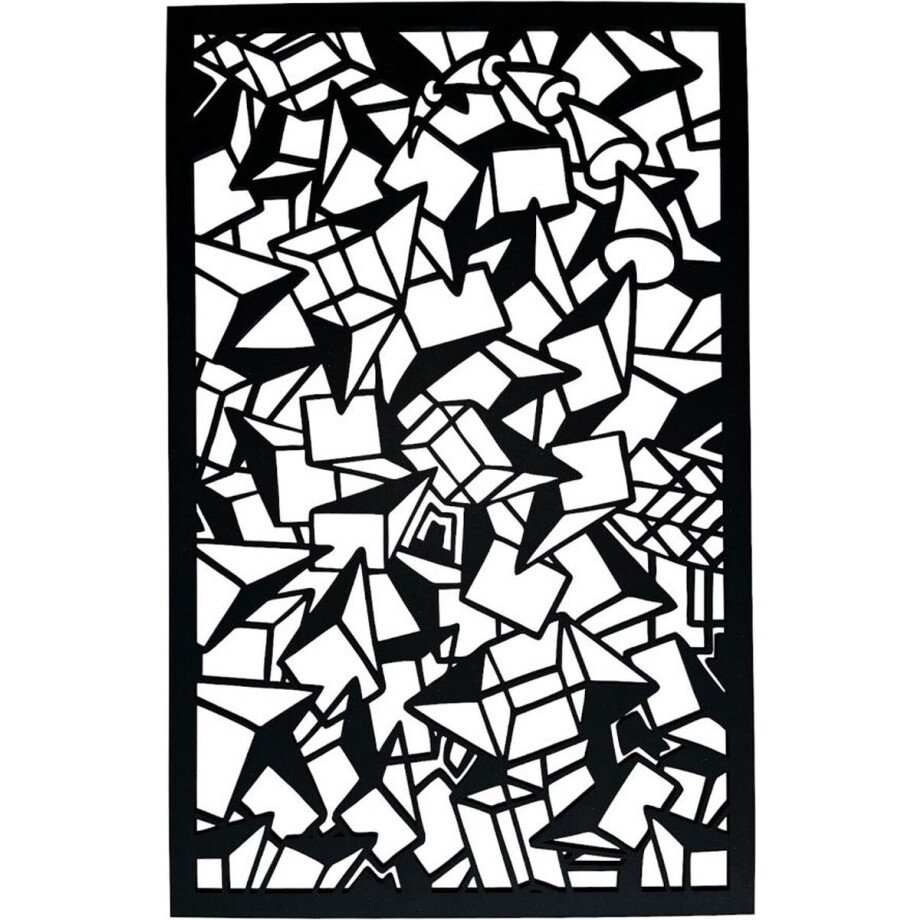 Wandpaneel Abstract Figures - MDF - 80cm - Wanddecoratie van hout Wandpaneel Abstract Figures - MDF - 80cm - Wanddecoratie van hout afbeelding 1