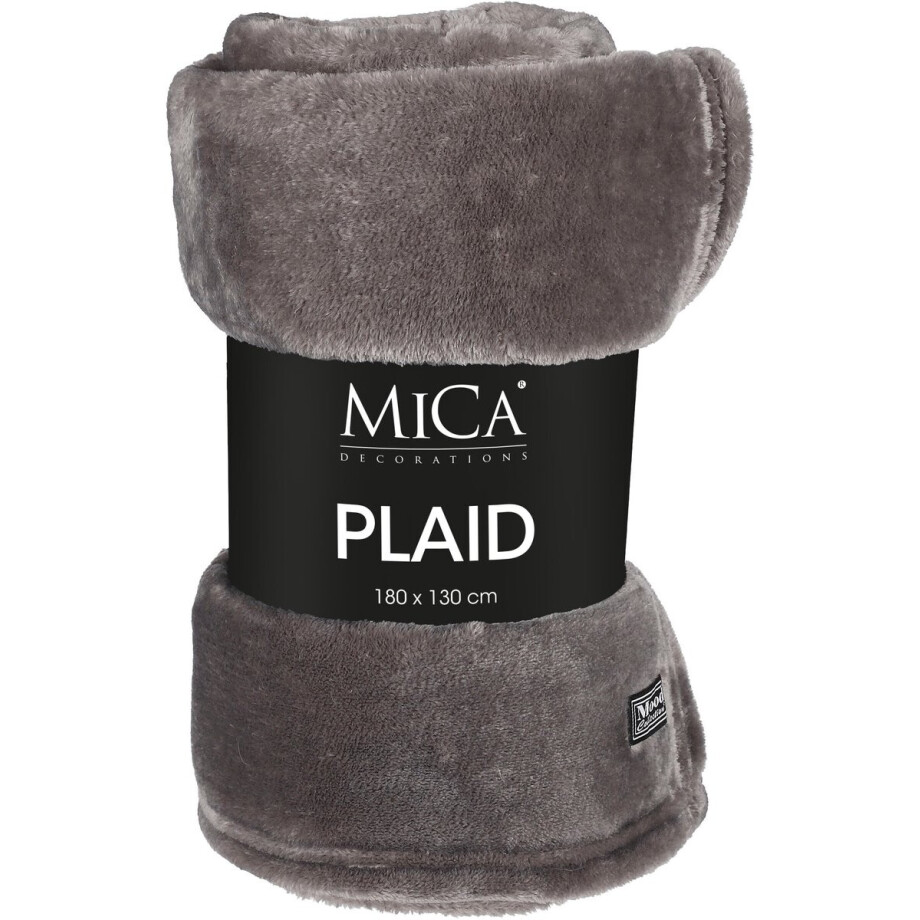 Mica Decorations Famke Fleece Plaid - L180 x B130 cm - Antraciet afbeelding 1