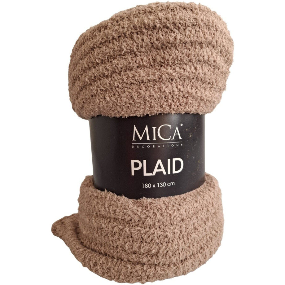 Mica Charlene Fleece Plaid 180x130 cm – Zacht Woondeken – Beige Mica Charlene Fleece Plaid 180x130 cm – Zacht Woondeken – Beige afbeelding 1