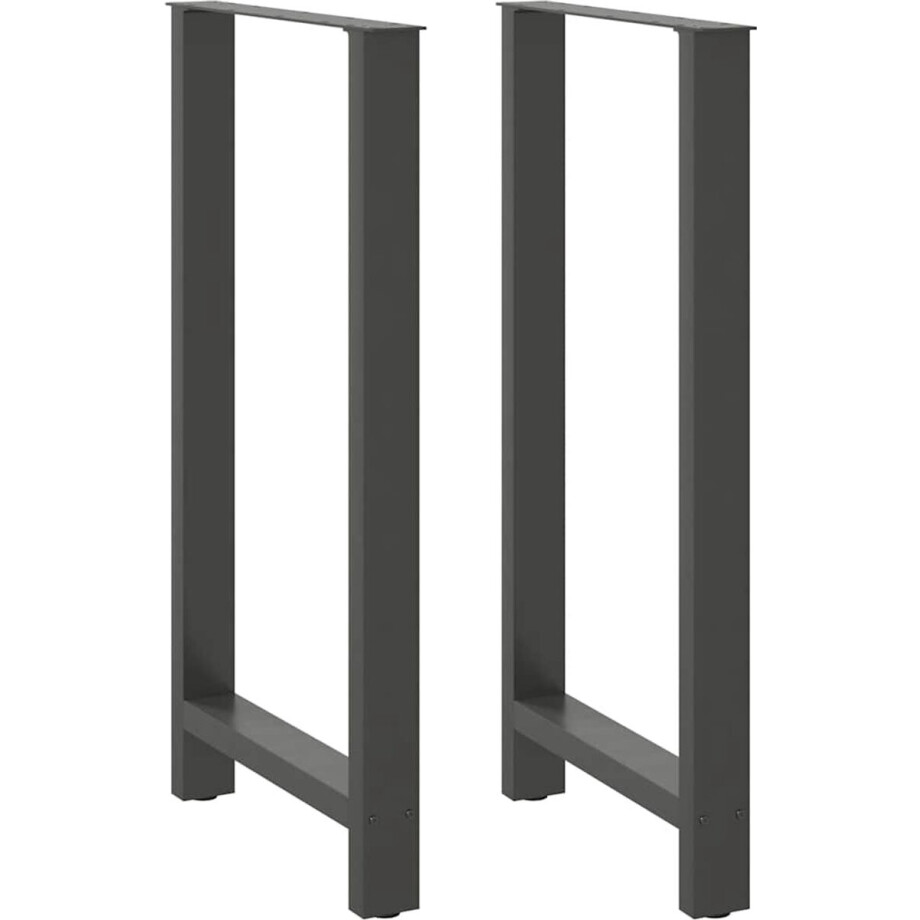 vidaXL - Bartafelpoten - 2 - st - 60x(110-111) - cm - staal - antraciet afbeelding 1