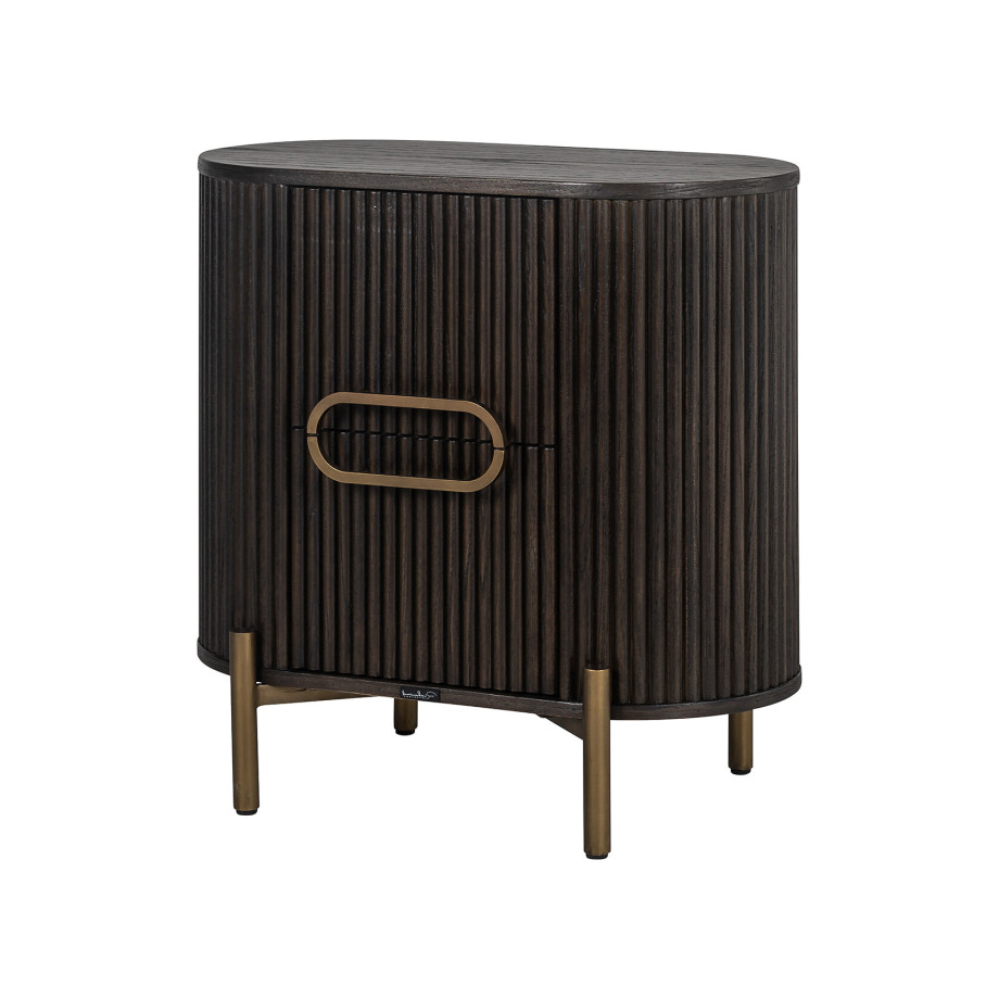 Richmond Nachtkastje 'Luxor' Eiken, 60 x 39cm, kleur zwart / goud afbeelding 