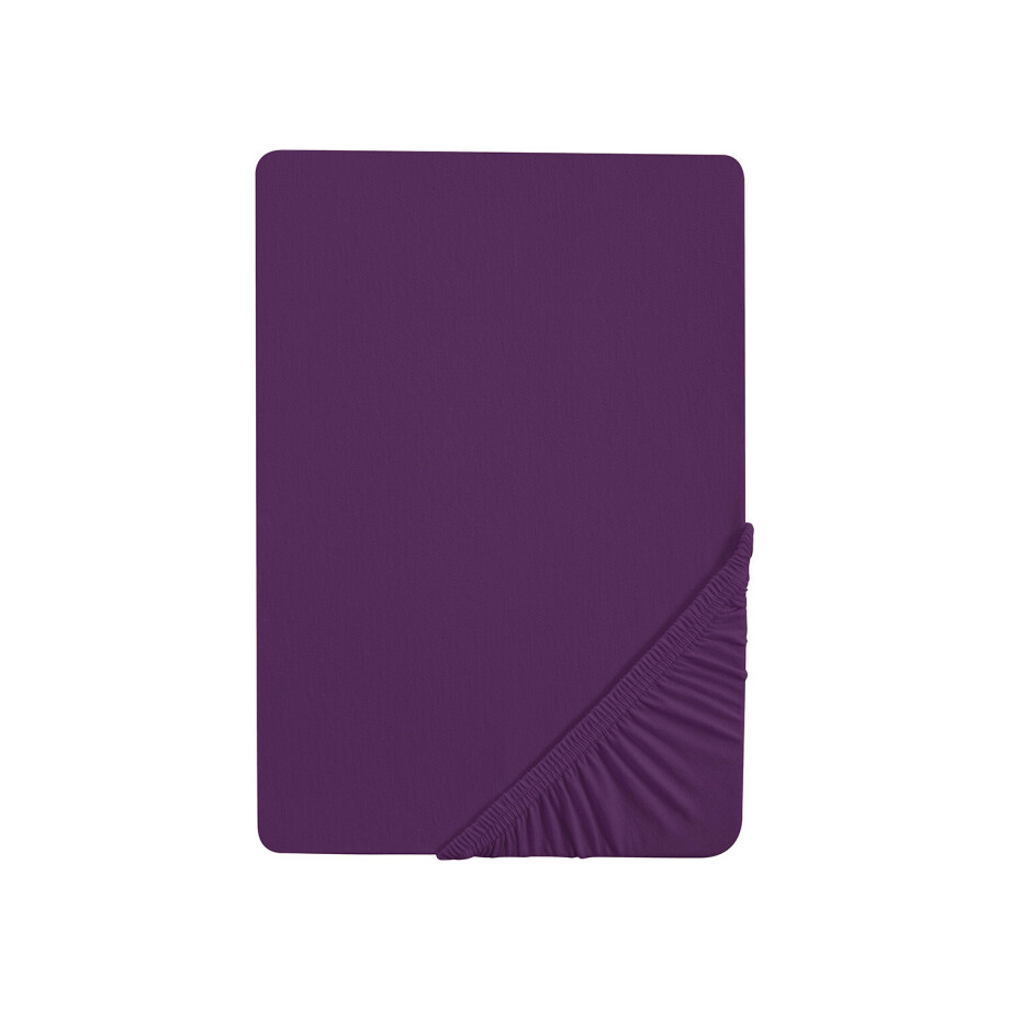 Biberna Jersey hoeslaken (Violet, 180-200 x 200 cm) Biberna Jersey hoeslaken (Violet, 180-200 x 200 cm) afbeelding 1