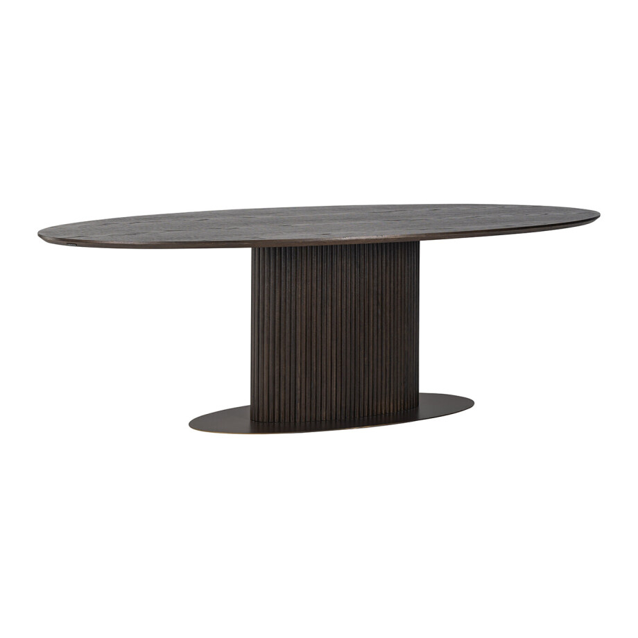 Richmond Ovale Eettafel 'Luxor' Eikenhout, 300 x 120cm, kleur donkerbruin Richmond Ovale Eettafel 'Luxor' Eikenhout, 300 x 120cm, kleur donkerbruin afbeelding 1