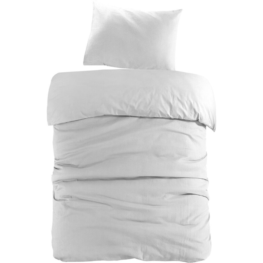 Padiro beddengoedset 3-delig voor 2 personen - 200 x 200 cm + 50 x 75 cm - extra groot XL - Wit - Effen design, Wafelstructuur - Katoen Padiro beddengoedset 3-delig voor 2 personen - 200 x 200 cm + 50 x 75 cm - extra groot XL - Wit - Effen design, Wafelstructuur - Katoen afbeelding 1