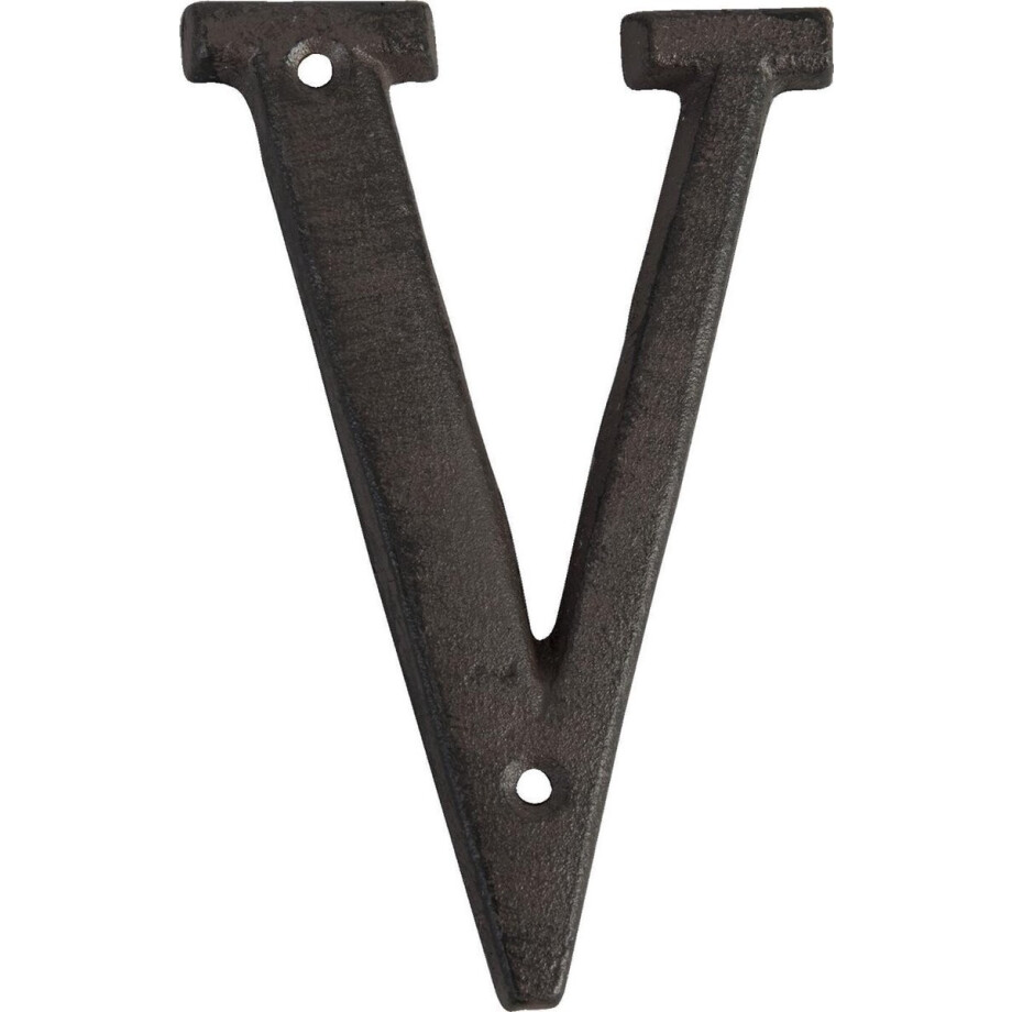 Clayre & Eef IJzeren Letter V 13 cm Bruin IJzer afbeelding 1