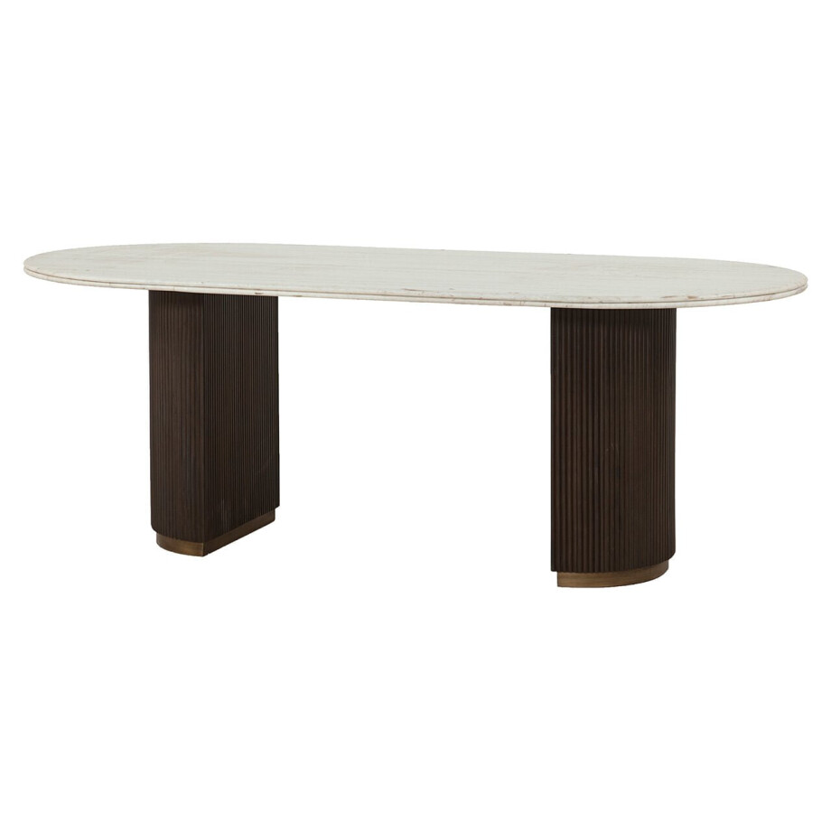 Richmond Ovale Eettafel 'Mayfield' Marmer en mangohout, 210 x 100cm afbeelding 1