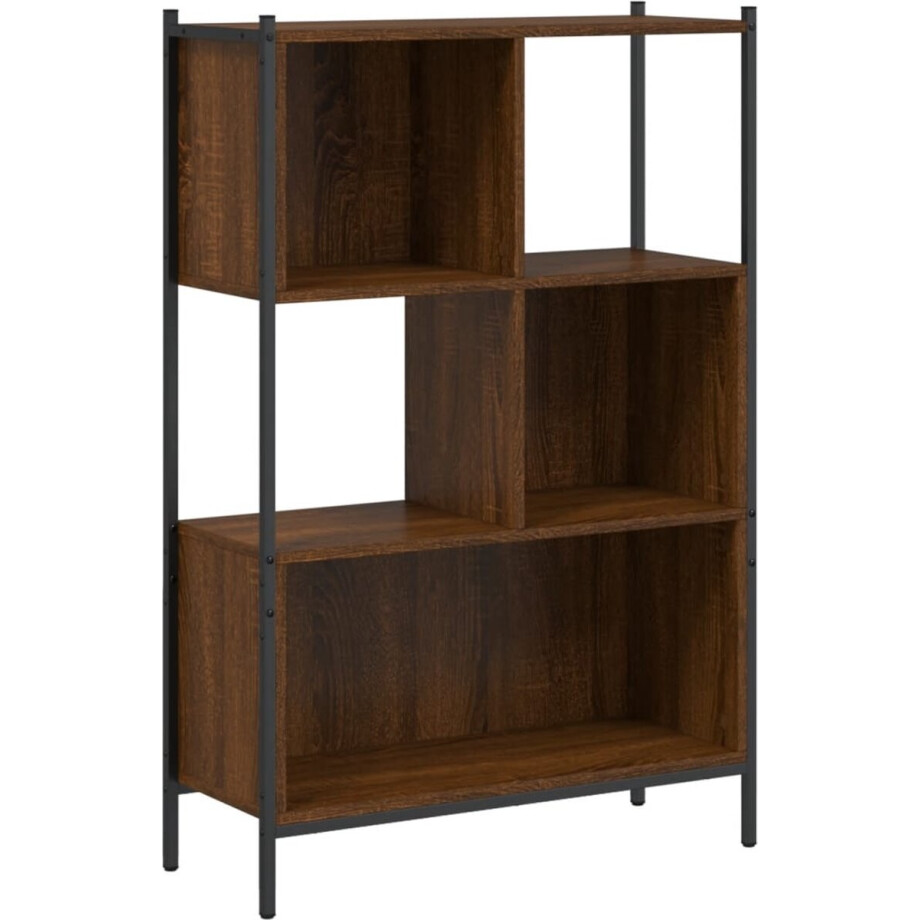 vidaXL - Boekenkast - 72x28x109 - cm - bewerkt - hout - bruin - eikenkleur afbeelding 1