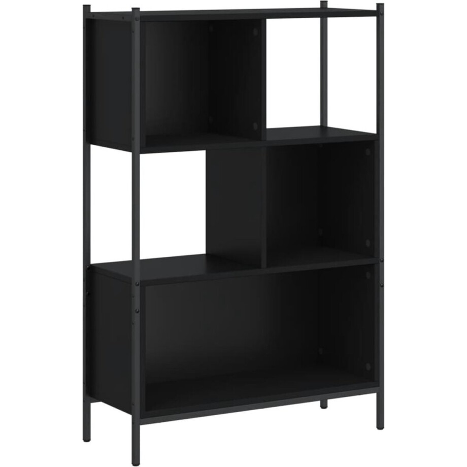 vidaXL - Boekenkast - 72x28x109 - cm - bewerkt - hout - zwart vidaXL - Boekenkast - 72x28x109 - cm - bewerkt - hout - zwart afbeelding 1