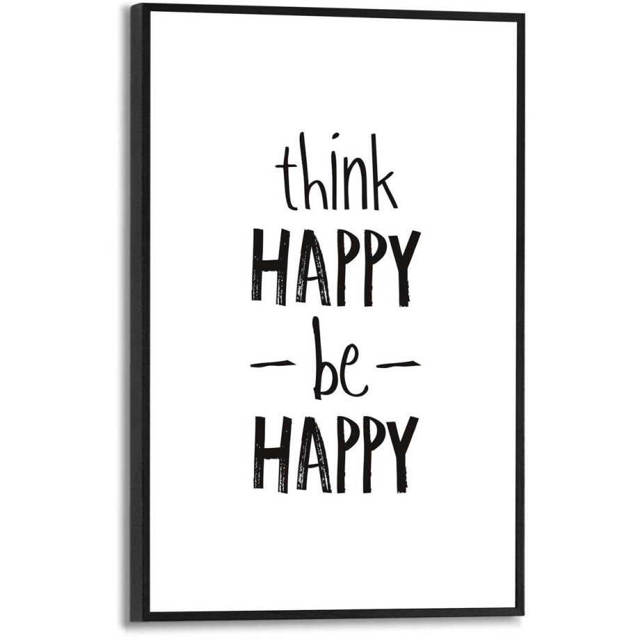 Schilderij Think happy, be happy - 30 x 20 - Hout - REINDERS afbeelding 1